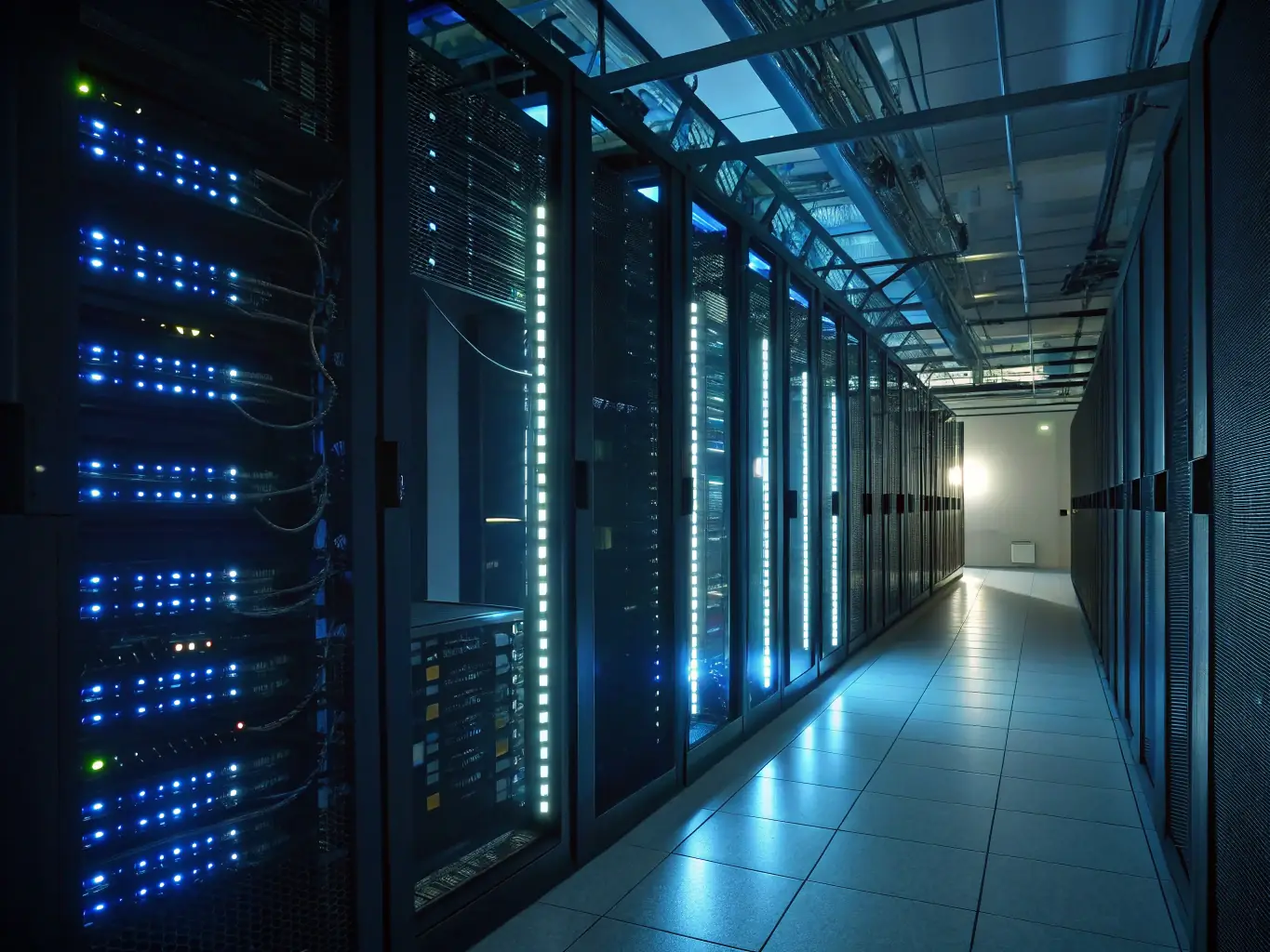 An image showcasing a secure network infrastructure with various security protocols and firewalls, symbolizing Veriva's commitment to robust cybersecurity measures.