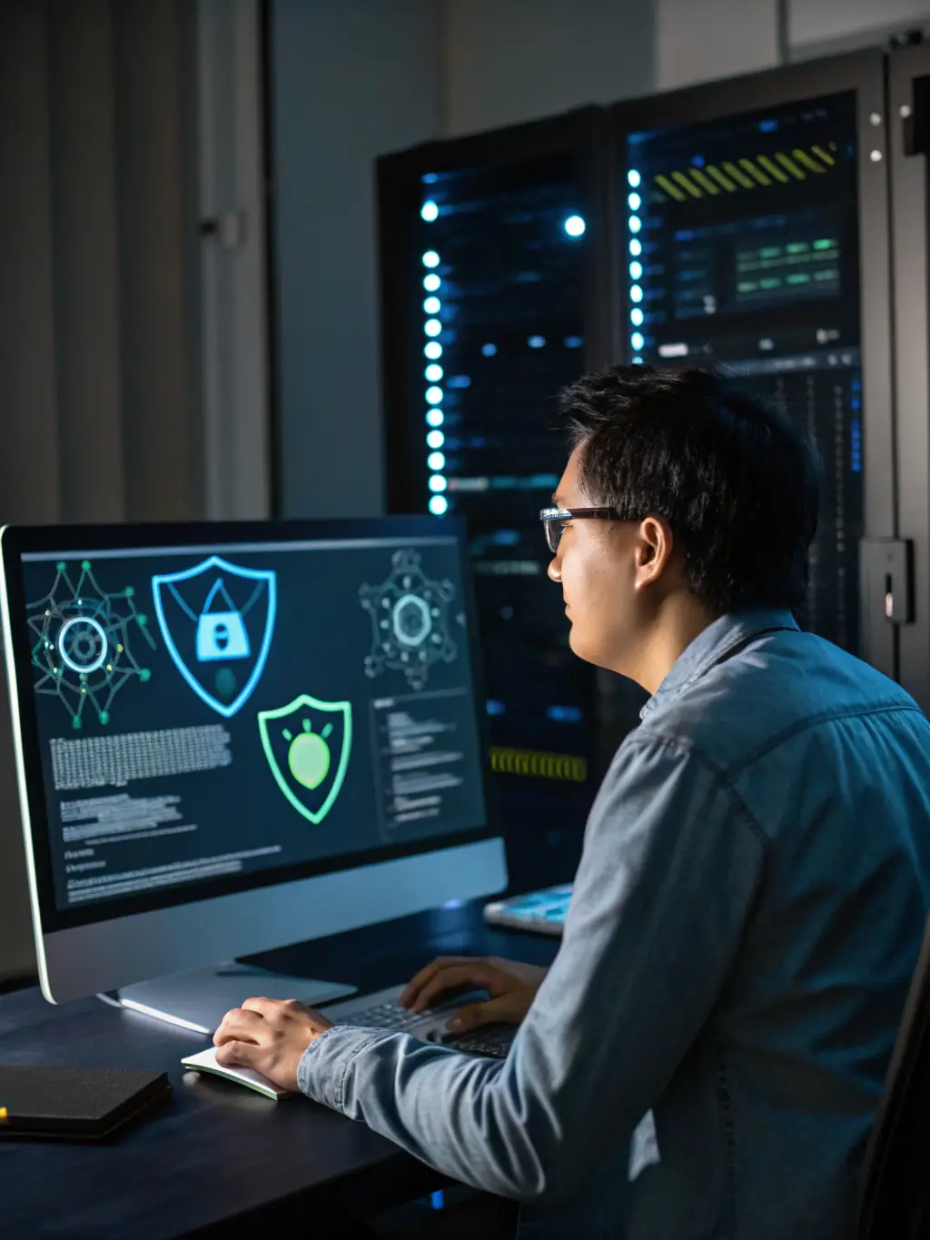 A Veriva cybersecurity expert conducting a penetration test on a client's network, simulating real-world attacks to identify weaknesses and improve security measures.